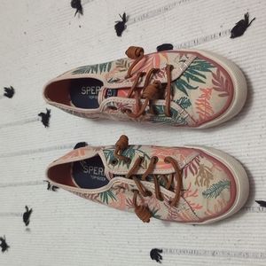 Sperry Too Sider boat shoe floral 6